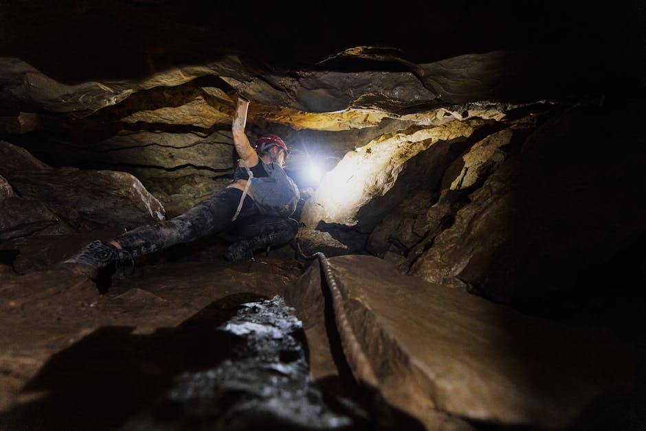 Underground cave system explorer headlamp