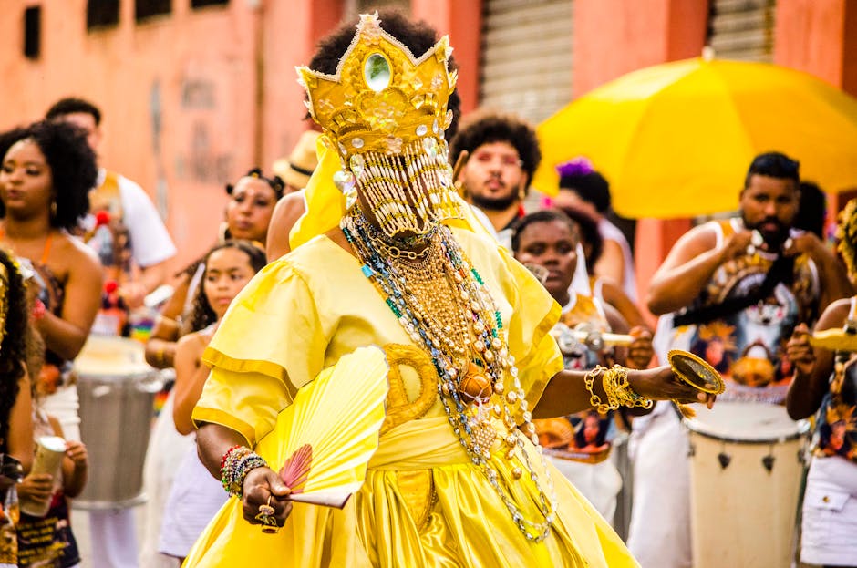 Vibrant clothing on Brazilian woman