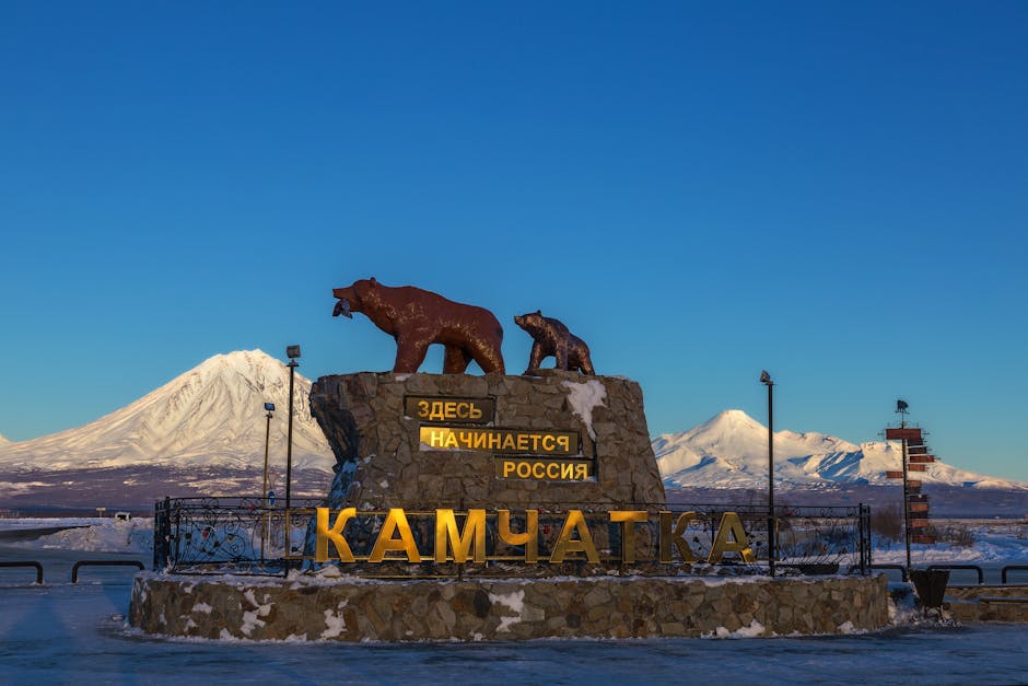 volcanic kamchatka bear fishing