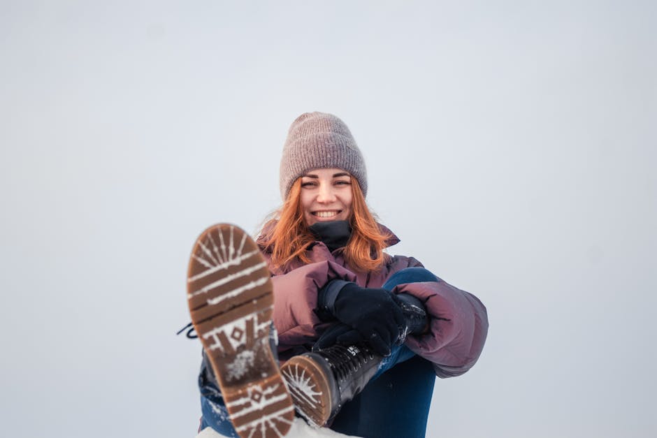 Warm winter boots accessories hat gloves