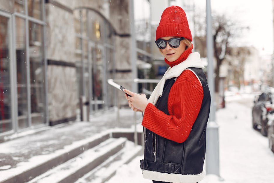 winter fashion accessories city street
