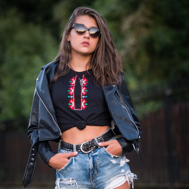 Woman wearing embroidered shirt with jeans