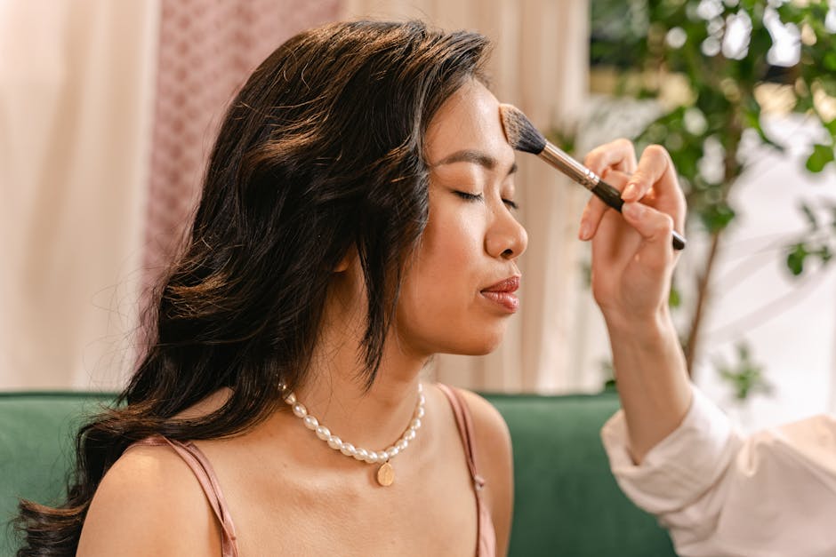 Woman with well-groomed hair and natural makeup